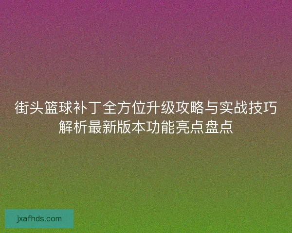 街头篮球补丁全方位升级攻略与实战技巧解析最新版本功能亮点盘点